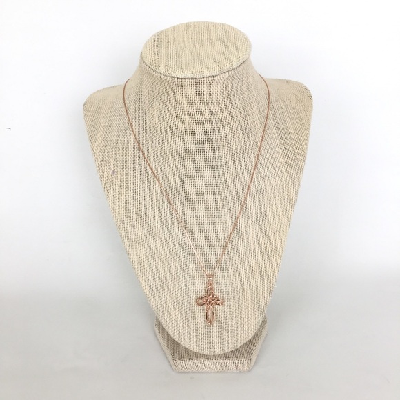 Women’s Copper Celtic Knot Cross Pendant and Box Chain Necklace Shiny Religious - Picture 4 of 11